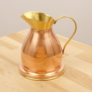 Pitcher || vintage solid brass and copper || Made in England