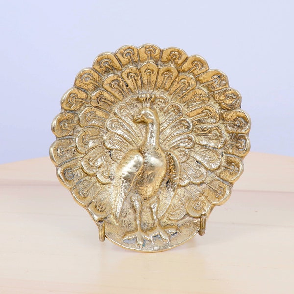 Peacock Tray / plate / bowl / ring tray / jewerly tray with a peacock design || Heavy Solid Brass