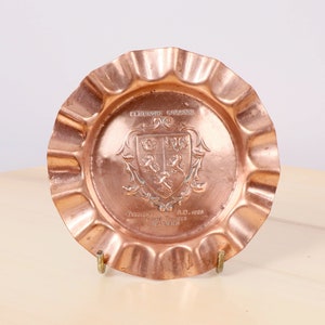11 cm Plate / Ashtray / Ring dish || Stamped picture -  Coat of arms of Pembroke collage  Founded by A.D. 1624 Oxford