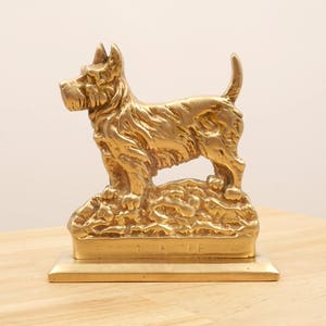 Scottish Terrier - Dog Figurine / Sculpture / Figurine / Statuette || Vintage solid brass