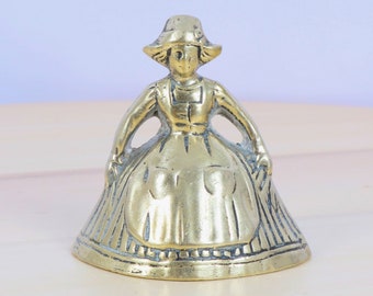 Lady Brass Handbell / Celtic Lady / barmaid hand bell  || Vintage solid brass