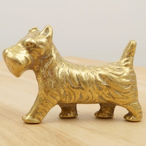 Dog Sculpture - Scottish Terrier || Vintage Statue || Metal Alloy Figurine || Miniature Statuette || Puppy / brass dog figurine