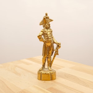 French Soldier figurine / statuette || Vintage solid brass