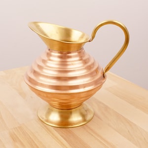 Pitcher / Carafe / Jug / Vase  || Vintage solid copper and brass