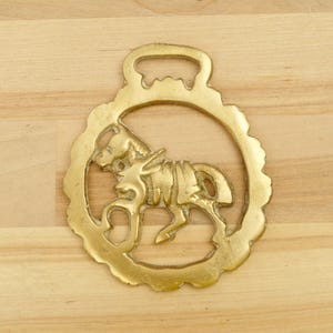 Horse Badge Horse design Vintage Solid Brass image 1