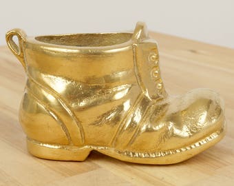 Very heavy Shoe / Boot sculpture || Vintage solid brass || great vintage condition