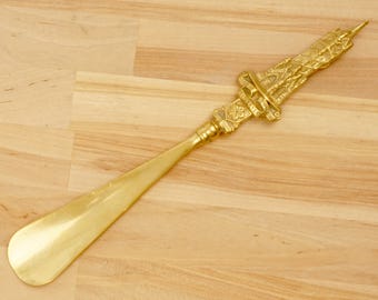 Shoe horn || Clock tower Leicester || Semper Eadem || Vintage solid brass || Made in England || Semper Eadem