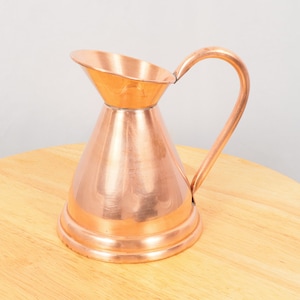 Mid-size copper pitcher || vintage coper  / old jug