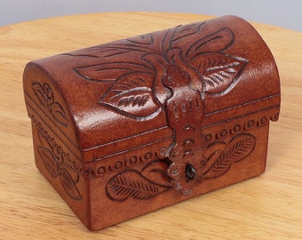 Real leather round shape box with lid || Leather box with fabric inside || hand tooled leather Colombia box