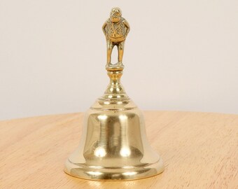 Small desk bell || Made in England || vintage solid brass || high quality || Man design