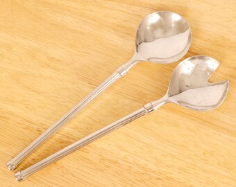 New Tupperware Stainless Steel 2pc Boxed Set Salad Servers Serving Sporks