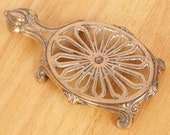 Oval Trivet kettle stand tea pot stand iron stand plant pot stand on four legs Vintage Bronze trivet Turtle shape