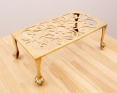 Kettle stand tea pot stand plant pot stand Vintage Solid Brass Rectangle Eagle legs