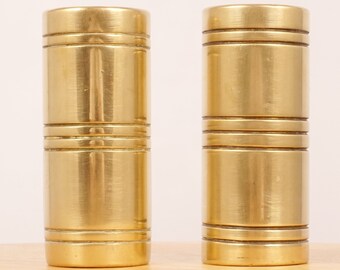 2 Cilindri PESANTI / Tubi In Ottone // Ottone Massiccio Vintage // Design Semplice // Set Di Due - Italia