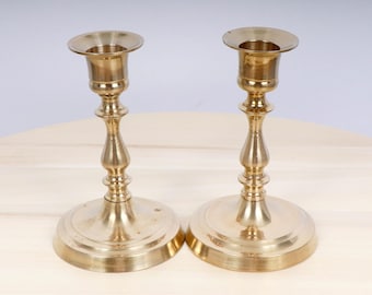 Candelabros de latón vintage / Candelabros - Elegante juego de 2