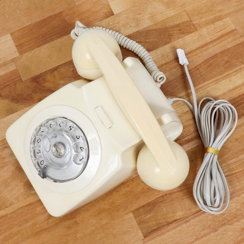 Prop File Picture Letter R Vintage Cream Rotary Dial Telephone Retro British Landline Phone 1960s ...