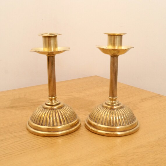 Set of 2 Antique Candle Holders / Candlestick Holders Solid Etsy UK