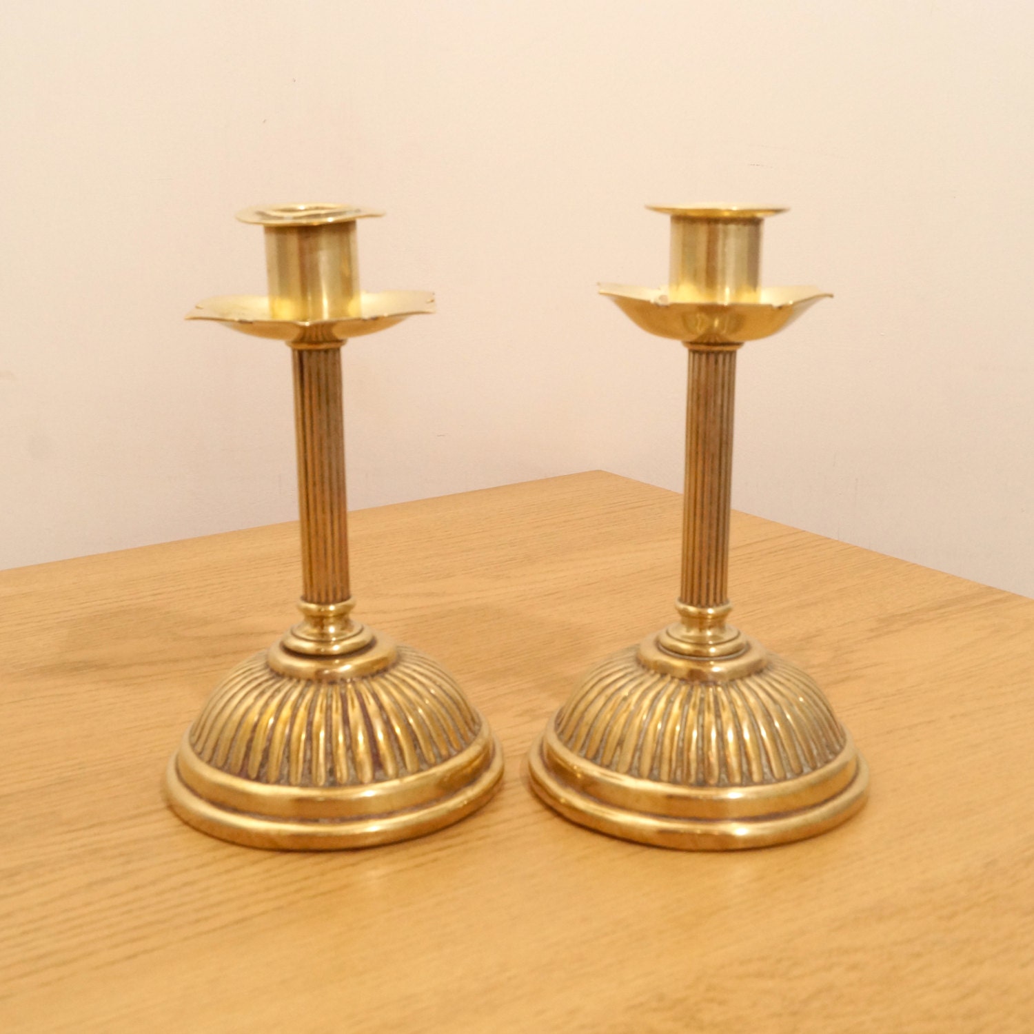Set of 2 Antique Candle Holders / Candlestick Holders Solid Etsy UK