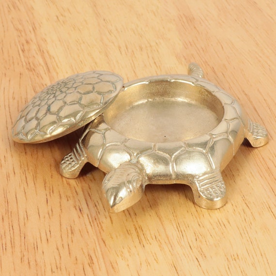 Tiiyee Scatola Per Gioielli Con Tartaruga,Portagioie Artigianale Tartarughe In Lega Zinco Tartaruga Cova Uovo Figurina Animale Soprammobili Regalo Animali Gadget Portafortuna Ornamento Guscio D'Uovo