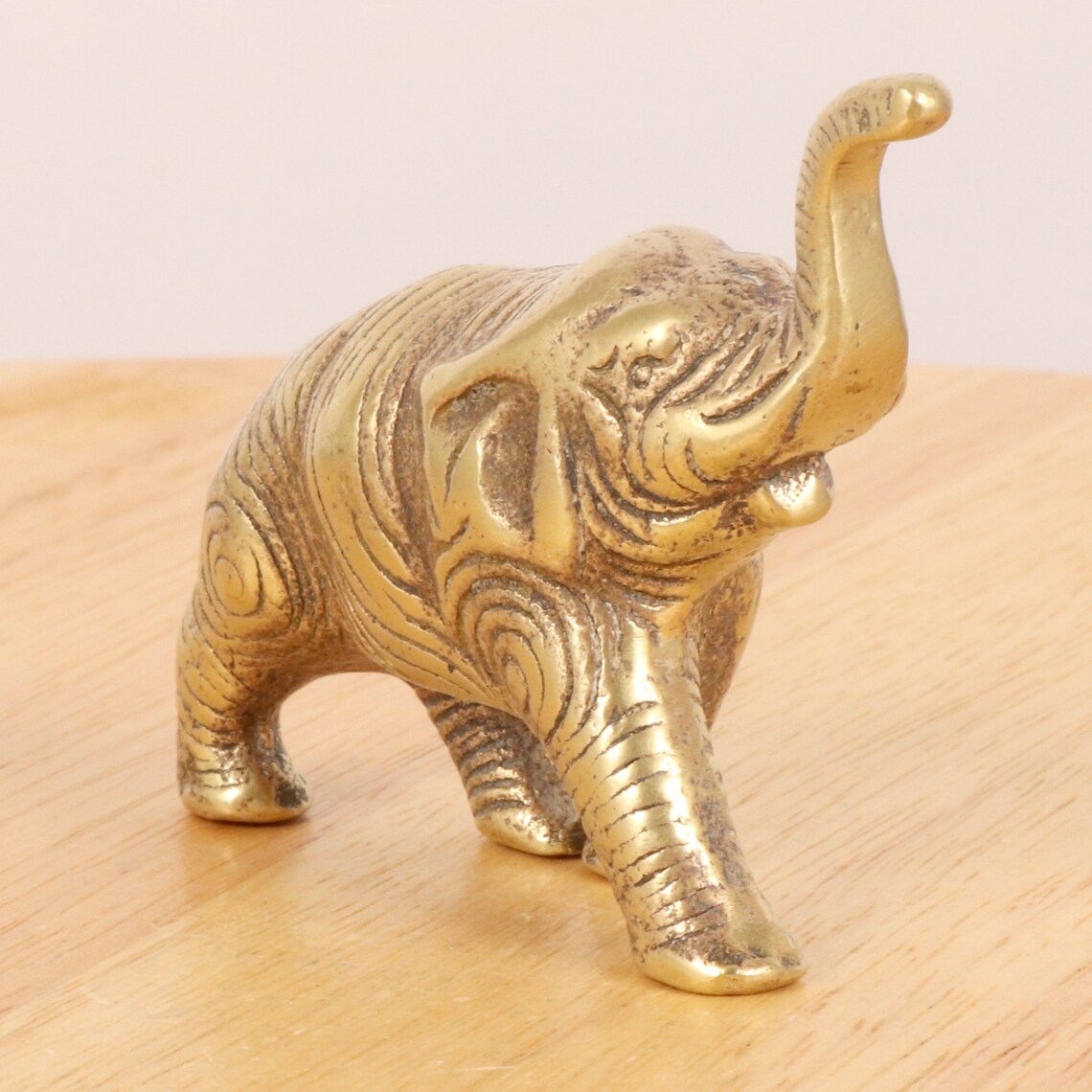 Elephant miniature Vintage Solid Brass Animal design Etsy