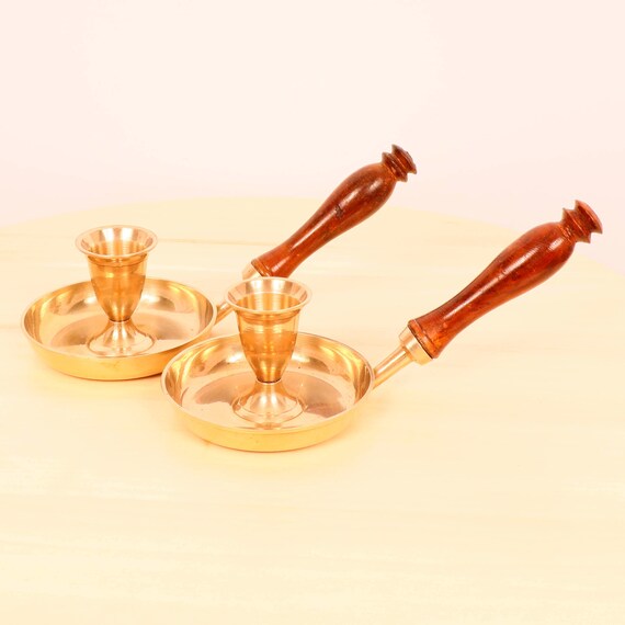 キャンドルホルダー 2 個 || ヴィンテージの真鍮製 || 2 個セット