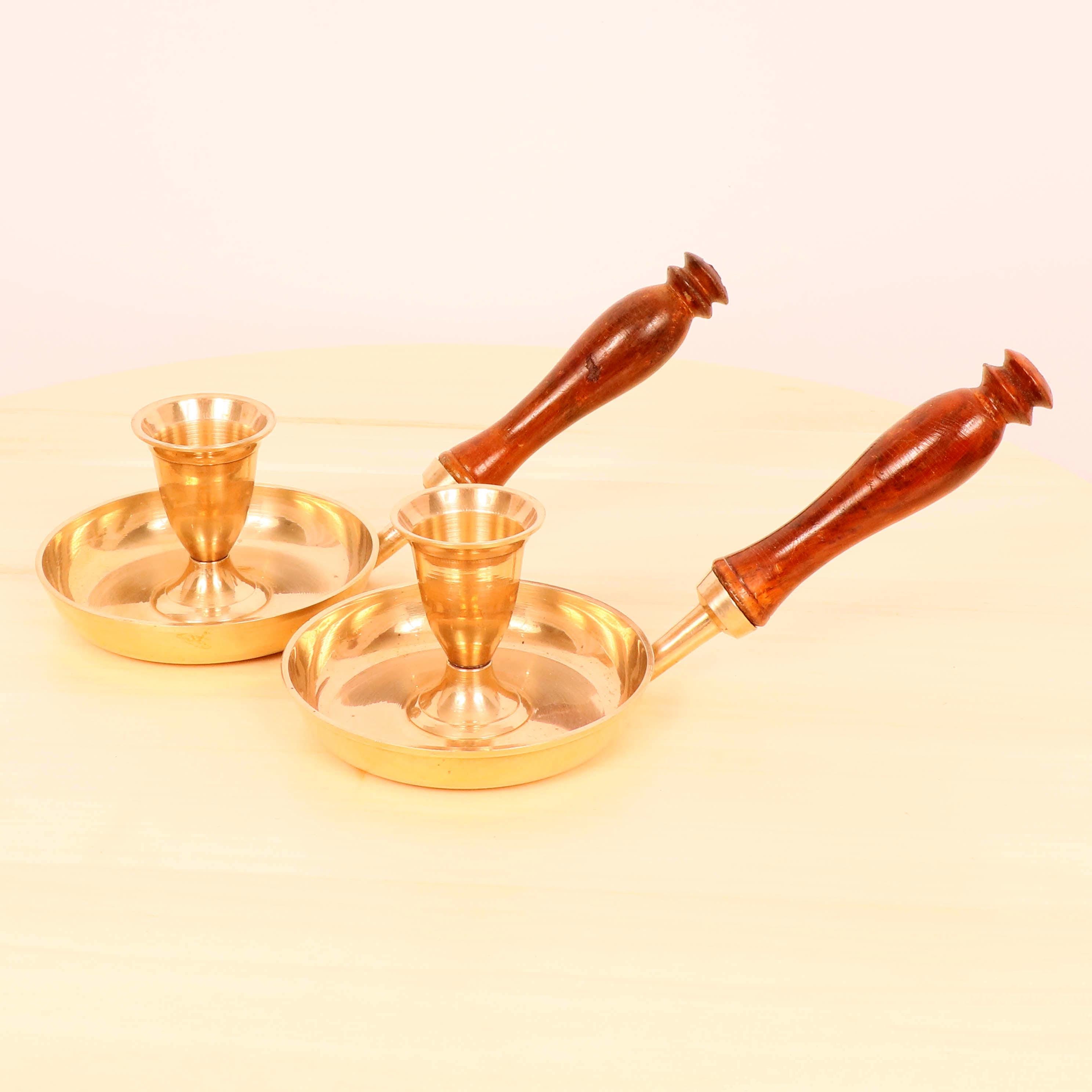 キャンドルホルダー 2 個 || ヴィンテージの真鍮製 || 2 個セット