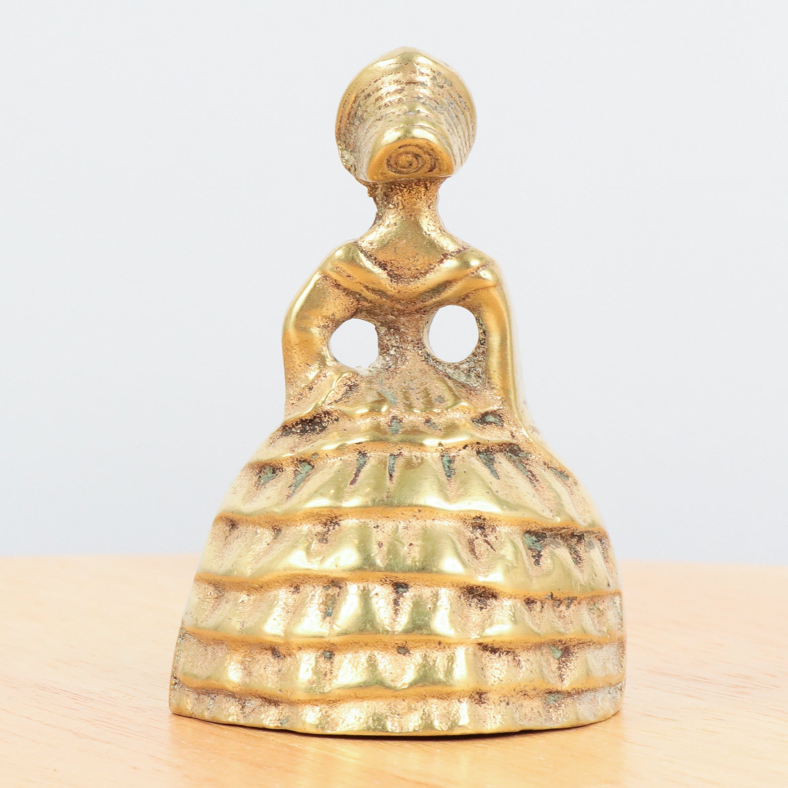 Lady bell Vintage solid brass bell Lady shape bell Etsy