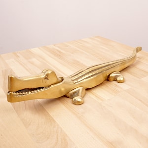 Crocodile / alligator nutcracker || vintage Solid brass || Heavy and Big || Animal themed || Solid brass Crocodile figurine