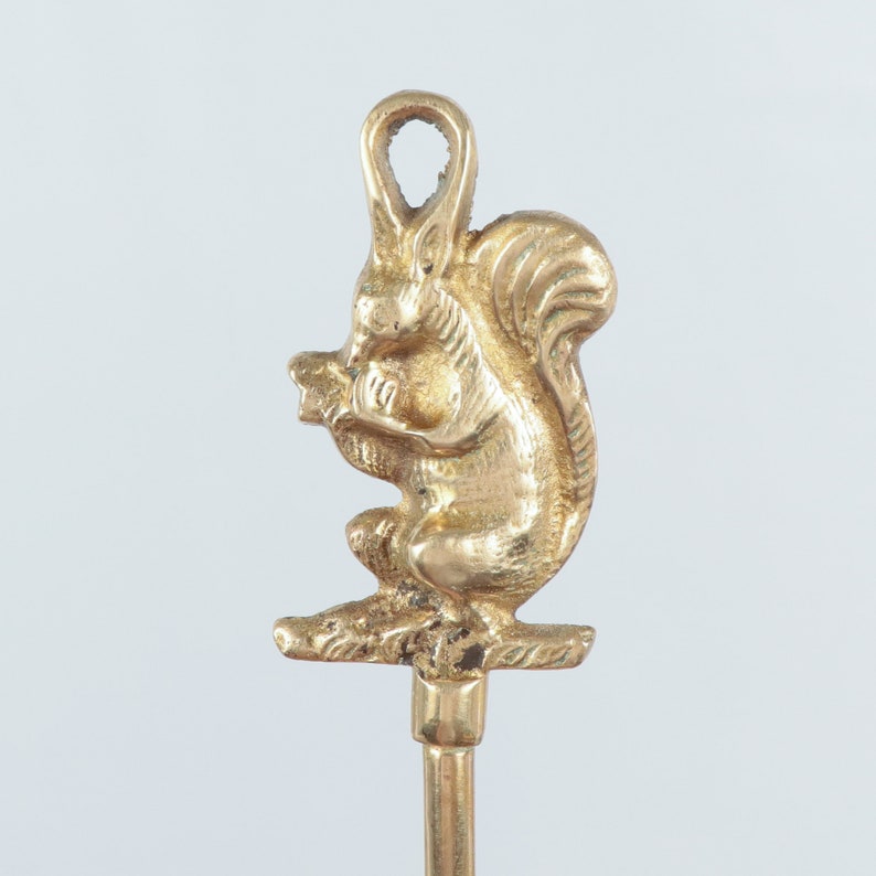 Squirrel Fork vintage solid brass Fireplace tool / wall Etsy