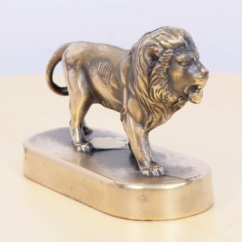 Lion Sculpture / Statue || Vintage Metal Alloy Figurine || Miniature ...
