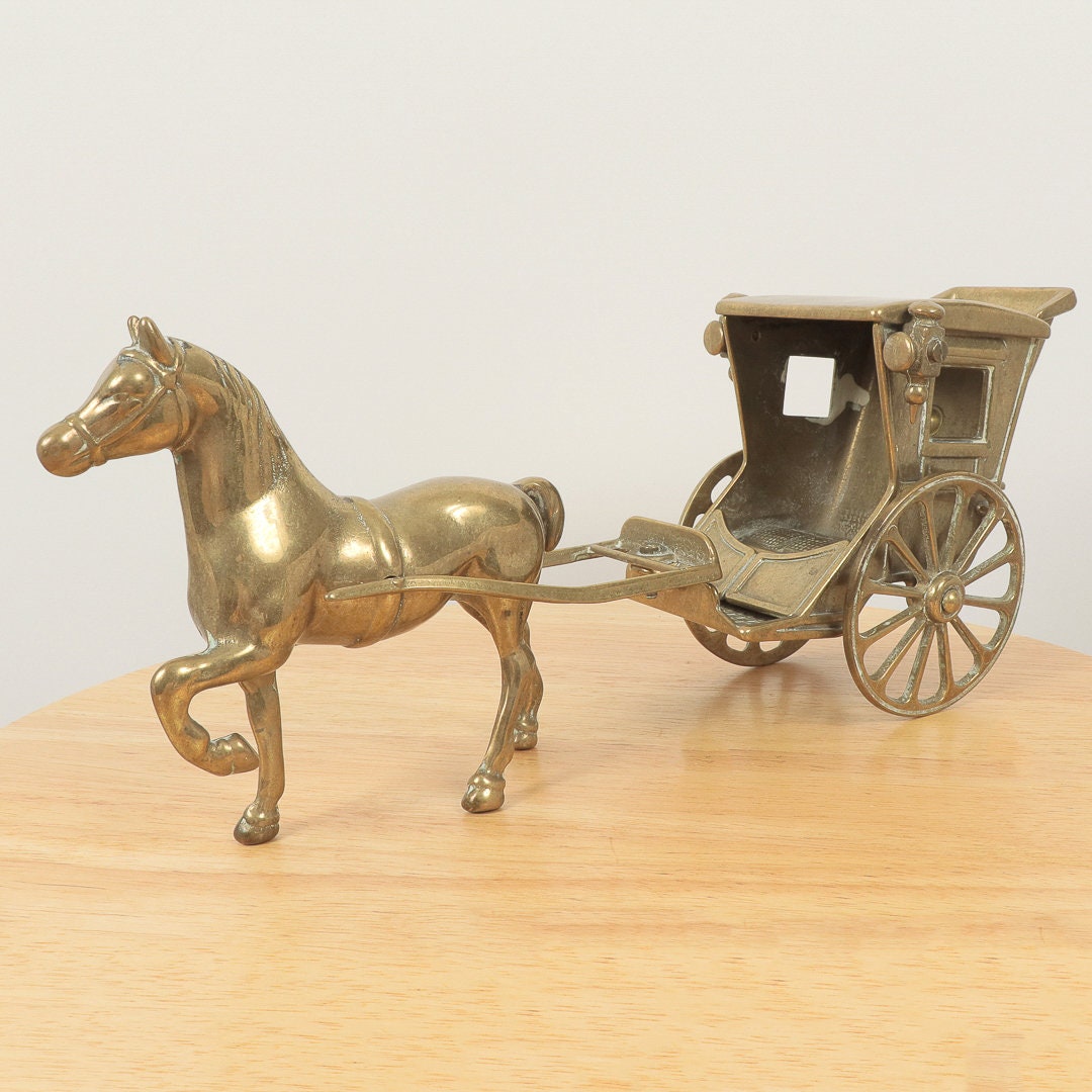 馬車を引く馬 || 彫刻 / 置物 / 彫像 || ヴィンテージの真鍮 - Etsy 日本