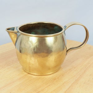 Small but heavy pitcher / jug || Vintage solid brass handmade can