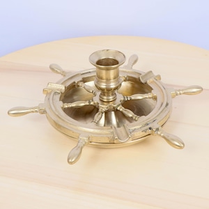 Candle holder / candle stick holder / candleholder for single candle || Wheel design || Vintage solid brass