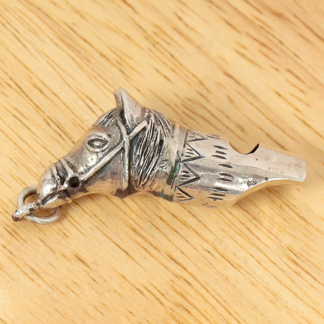 Whistle in an Horse Design || Vintage Style Silver Horse Head