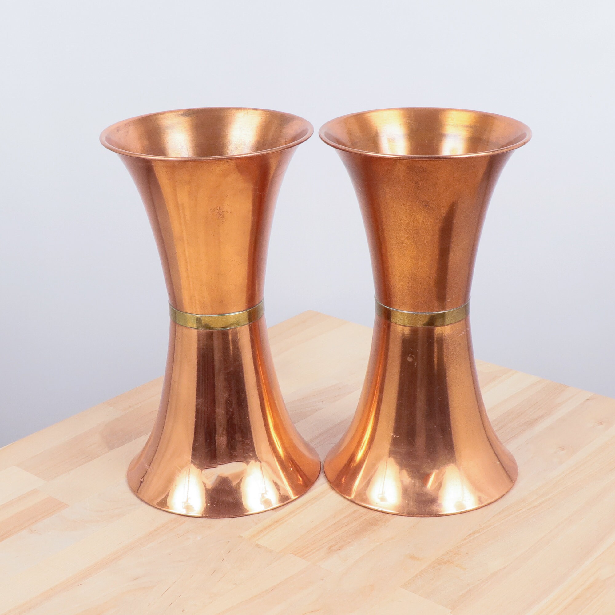 25 cm high copper vases / set of two copper vases Vintage Etsy