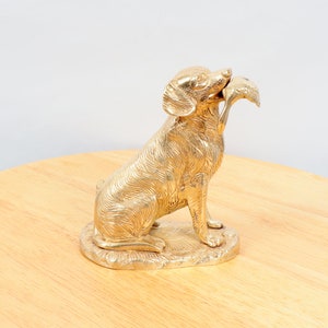 Basset Hound / Basset Dog figurine / sculpture / statue / statuette || Vintage solid brass || sitting dog || cute dog
