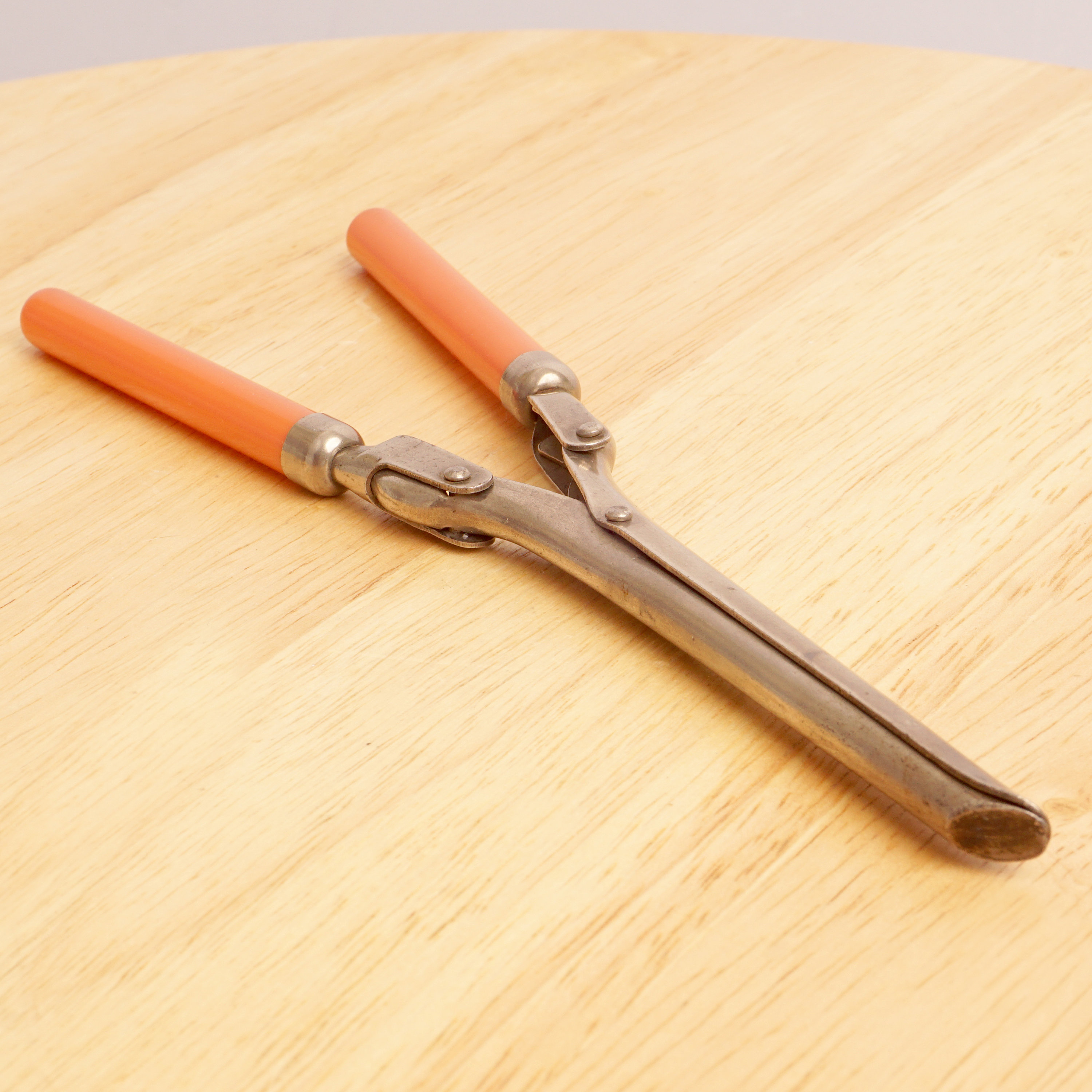 Hair styling tongs metal alloy Red plastic handle Etsy