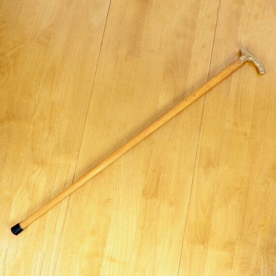 NUEVO SÓLIDO ANTIGUO MANGO DE LATÓN MACIZO BASTÓN BASTÓN DE MADERA