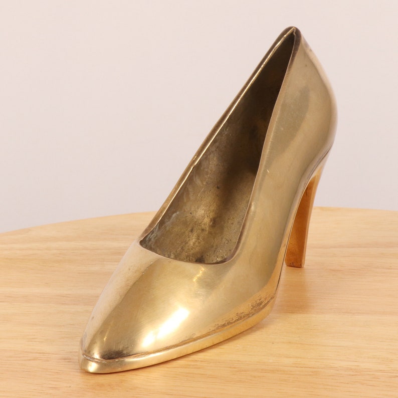 High Heel Shoe Sculpture / Statue Vintage Solid Brass Etsy