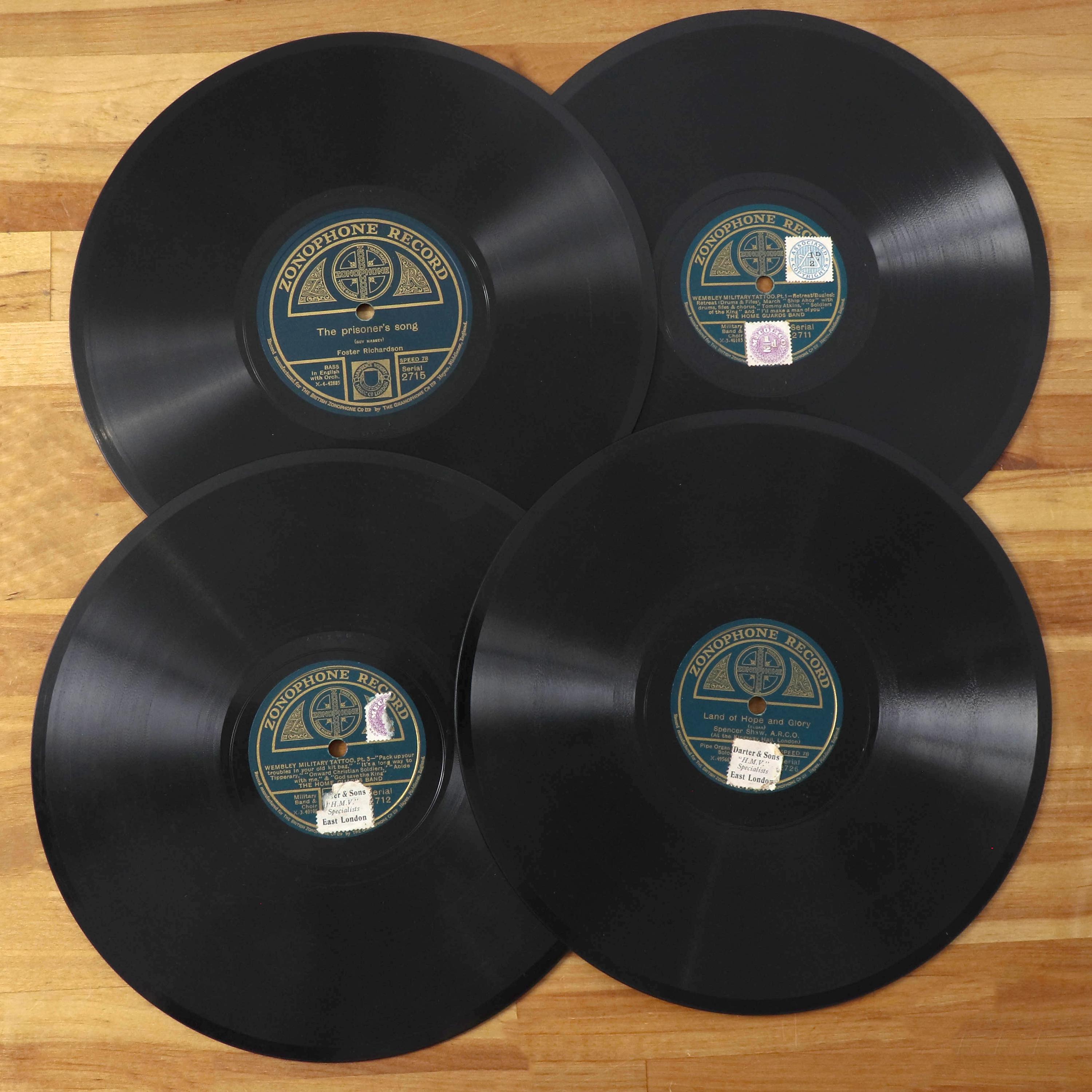 Vintage Records – Set of 6 Shellac Discs – Early 20th Century