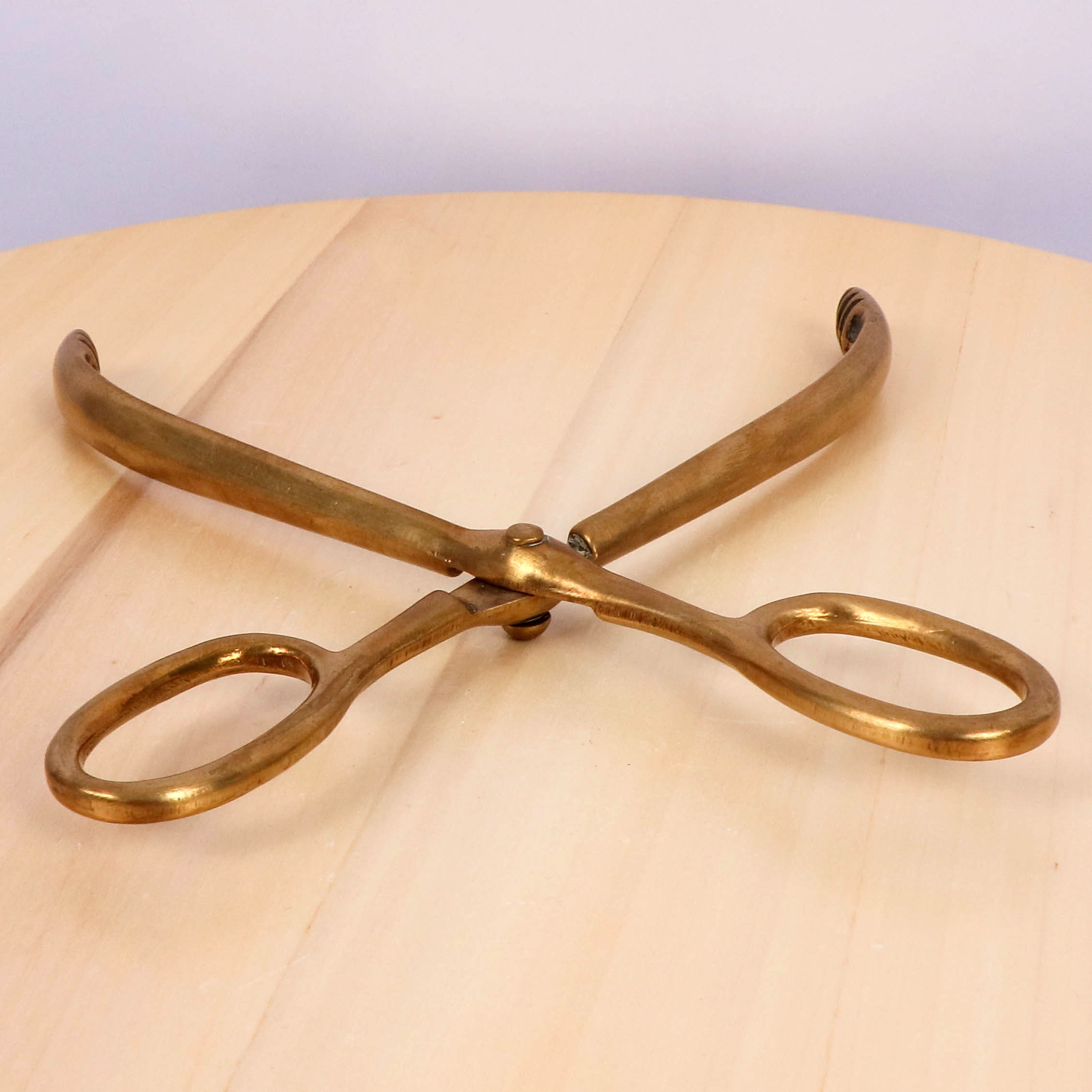 Ancienne Pince à Charbon En Laiton Type Ciseaux - Accessoire Cheminée Antique
