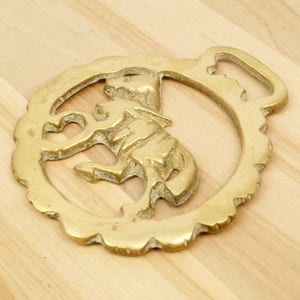 Horse Badge Horse design Vintage Solid Brass image 4