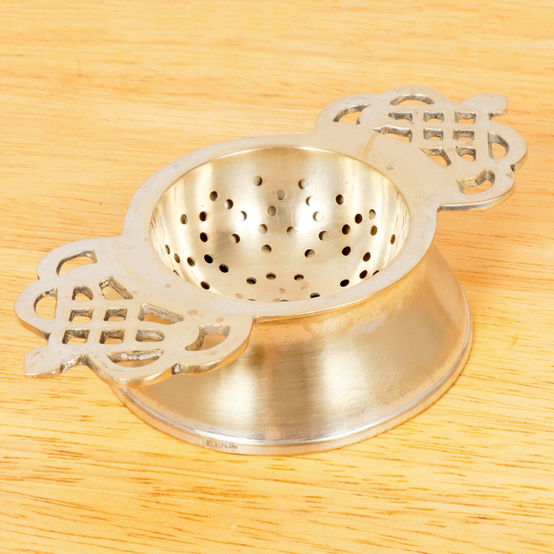 Silver Plated on Brass Tea Strainer Vintage EPNS Etsy