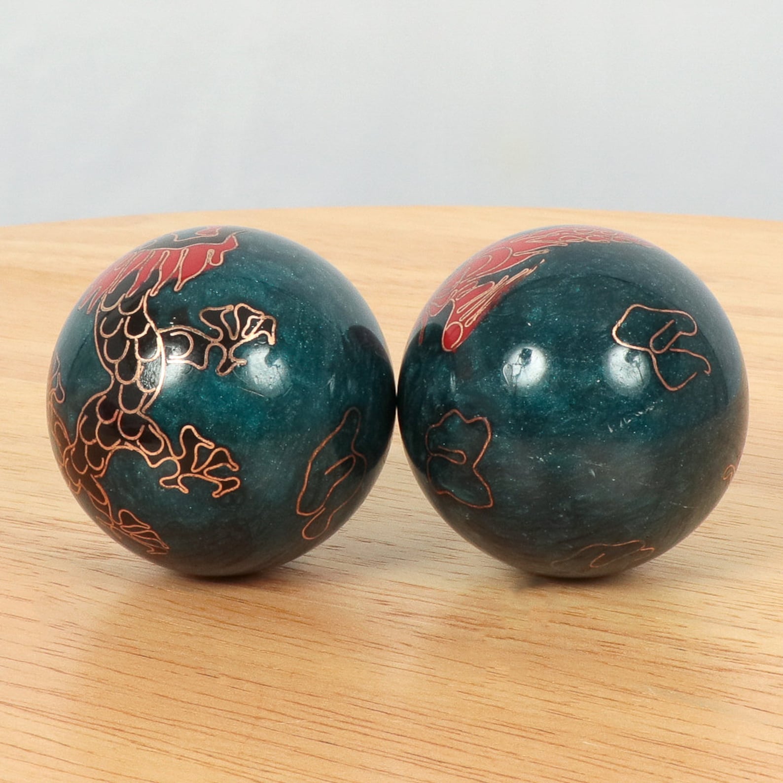 Vintage Chinese iron balls with their original box made Etsy