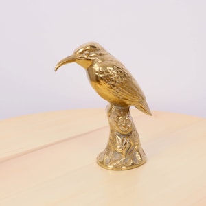 Bird on the branch figurine || can be used as a paper weight || vintage solid brass heavy