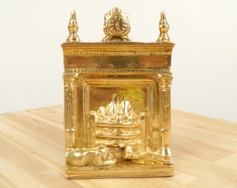 Miniature Fireplace / Fireplace Decor || Vintage Solid brass