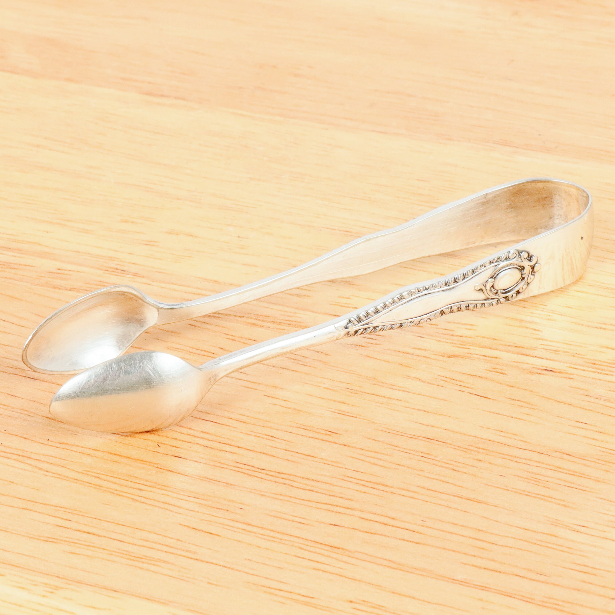 Sugar cube tongs Vintage Silver plated on brass Floral Etsy