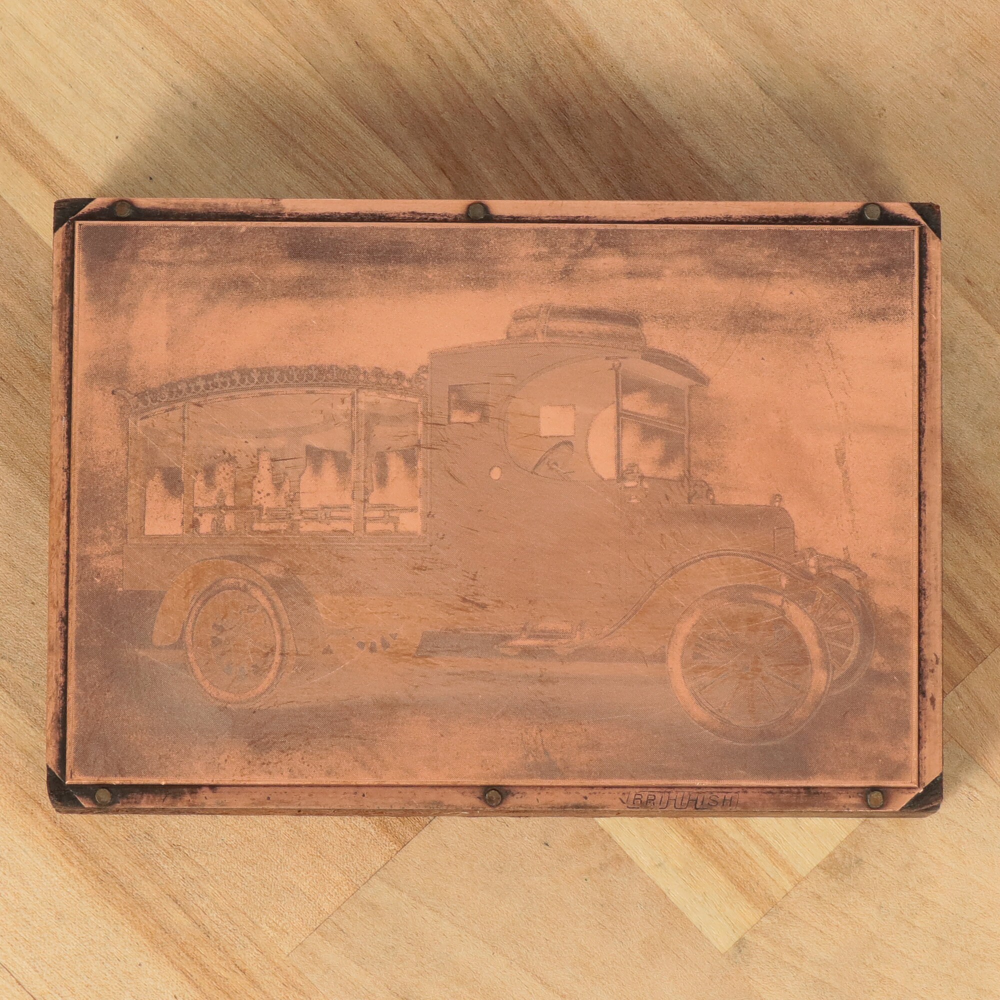 Engraved copper printing plate antique city transport / Etsy