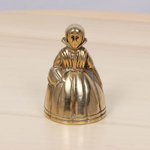 very Small handbell // Lady Handbell / Lady bell || Vintage solid brass || Hand bell dress bonnet ornament figurine  || Made in England