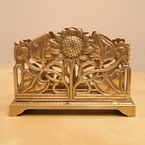 Porte-enveloppe en laiton massif || millésime || en pleine forme || motif tournesol